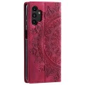 For Samsung Galaxy A32 5G / M32 5G Totem Embossed Magnetic Leather Phone Case(Red)
