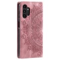 For Samsung Galaxy A32 5G / M32 5G Totem Embossed Magnetic Leather Phone Case(Rose Gold)
