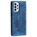 For Samsung Galaxy A33 5G Totem Embossed Magnetic Leather Phone Case(Blue)