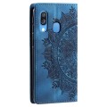 For Samsung Galaxy A40 Totem Embossed Magnetic Leather Phone Case(Blue)