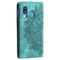 For Samsung Galaxy A40 Totem Embossed Magnetic Leather Phone Case(Green)