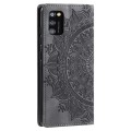 For Samsung Galaxy A41 Totem Embossed Magnetic Leather Phone Case(Grey)