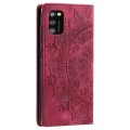 For Samsung Galaxy A41 Totem Embossed Magnetic Leather Phone Case(Red)