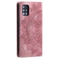 For Samsung Galaxy A51 / M40s 4G Totem Embossed Magnetic Leather Phone Case(Rose Gold)