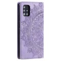 For Samsung Galaxy A51 5G Totem Embossed Magnetic Leather Phone Case(Purple)