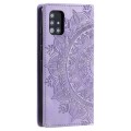 For Samsung Galaxy A71 4G Totem Embossed Magnetic Leather Phone Case(Purple)