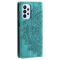 For Samsung Galaxy A72 Totem Embossed Magnetic Leather Phone Case(Green)