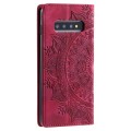 For Samsung Galaxy S10 Totem Embossed Magnetic Leather Phone Case(Red)