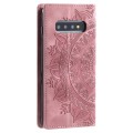For Samsung Galaxy S10 Totem Embossed Magnetic Leather Phone Case(Rose Gold)