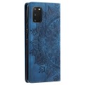 For Samsung Galaxy S20 Totem Embossed Magnetic Leather Phone Case(Blue)