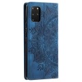 For Samsung Galaxy S20+ Totem Embossed Magnetic Leather Phone Case(Blue)