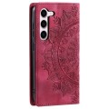 For Samsung Galaxy S23 5G Totem Embossed Magnetic Leather Phone Case(Red)