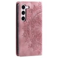For Samsung Galaxy S23 5G Totem Embossed Magnetic Leather Phone Case(Rose Gold)