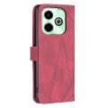 For Infinix Hot 40i Magnetic Buckle Rhombus Texture Leather Phone Case(Red)