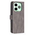 For Infinix Hot 40i Magnetic Buckle Rhombus Texture Leather Phone Case(Grey)