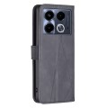 For Infinix Note 40 4G Magnetic Buckle Rhombus Texture Leather Phone Case(Black)