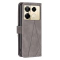 For Infinix Note 40 Pro 4G/5G/40 Pro+ 5G Magnetic Buckle Rhombus Texture Leather Phone Case(Grey)