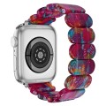 For Apple Watch Series 6 44mm Stretch Rope Resin Watch Band(Pearlescent Rainbow)