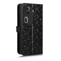 For OPPO Reno11 Pro Global Honeycomb Dot Texture Leather Phone Case(Black)