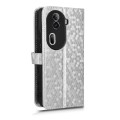 For OPPO Reno11 Pro Global Honeycomb Dot Texture Leather Phone Case(Silver)