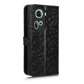 For OPPO Reno11 5G Global Honeycomb Dot Texture Leather Phone Case(Black)