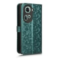 For OPPO Reno11 5G Global Honeycomb Dot Texture Leather Phone Case(Green)