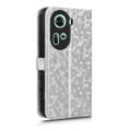 For OPPO Reno11 5G Global Honeycomb Dot Texture Leather Phone Case(Silver)