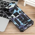 For Samsung Galaxy S23 FE 5G Camouflage Armor Kickstand TPU + PC Magnetic Phone Case(Light Blue)
