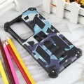 For Samsung Galaxy S24 Ultra 5G Camouflage Armor Kickstand TPU + PC Magnetic Phone Case(Light Blue)