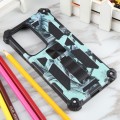 For Samsung Galaxy S24 Ultra 5G Camouflage Armor Kickstand TPU + PC Magnetic Phone Case(Mint Green)
