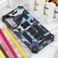 For Samsung Galaxy S24+ 5G Camouflage Armor Kickstand TPU + PC Magnetic Phone Case(Light Blue)