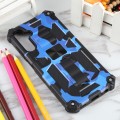 For Samsung Galaxy A15 Camouflage Armor Kickstand TPU + PC Magnetic Phone Case(Dark Blue)