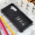 For Samsung Galaxy A15 Armor Shockproof TPU + PC Magnetic Phone Case with Holder(Black)