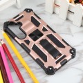 For Samsung Galaxy S24 5G Armor Shockproof TPU + PC Magnetic Phone Case with Holder(Rose Gold)