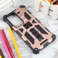 For Samsung Galaxy S24 Ultra 5G Armor Shockproof TPU + PC Magnetic Phone Case with Holder(Rose Gold)