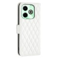 For Infinix Hot 40i Diamond Lattice Wallet Flip Leather Phone Case(White)