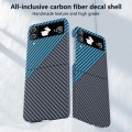 For Samsung Galaxy Z Flip4 All-inclusive Decal Carbon Fiber Texture Protective Phone Case(Gray Blue)