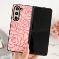 For Samsung Galaxy Z Fold4 Impression Flower Pattern Protective Phone Case(Pink)