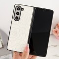 For Samsung Galaxy Z Fold5 Impression Flower Pattern Protective Phone Case(White)