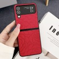 For Samsung Galaxy Z Flip3 Impression Flower Pattern Protective Phone Case(Red)