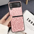 For Samsung Galaxy Z Flip3 Impression Flower Pattern Protective Phone Case(Pink)