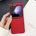 For Samsung Galaxy Z Flip5 Impression Flower Pattern Protective Phone Case(Red)
