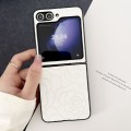 For Samsung Galaxy Z Flip5 Impression Flower Pattern Protective Phone Case(White)