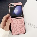 For Samsung Galaxy Z Flip5 Impression Flower Pattern Protective Phone Case(Pink)