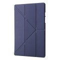 For Samsung Galaxy Tab A9+ TPU Deformation Multi-Fold Leather Tablet Case(Navy Blue)