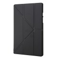 For Samsung Galaxy Tab A9+ TPU Deformation Multi-Fold Leather Tablet Case(Black)