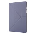 For Samsung Galaxy Tab A9 TPU Deformation Multi-Fold Leather Tablet Case(Lavender Grey)
