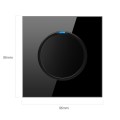 86mm Round LED Tempered Glass Switch Panel, Black Round Glass, Style:Three Billing Control
