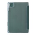 For Huawei Matepad 11 Pro 2024 Clear Acrylic 3-Fold Leather Tablet Case(Dark Green)