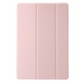 For Huawei Matepad 11 Pro 2024 Clear Acrylic 3-Fold Leather Tablet Case(Pink)